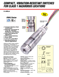 Thumbnail of document Data Sheet - PSW12T-CD Vibration Resistant Switches for Class I Hazardous Locations